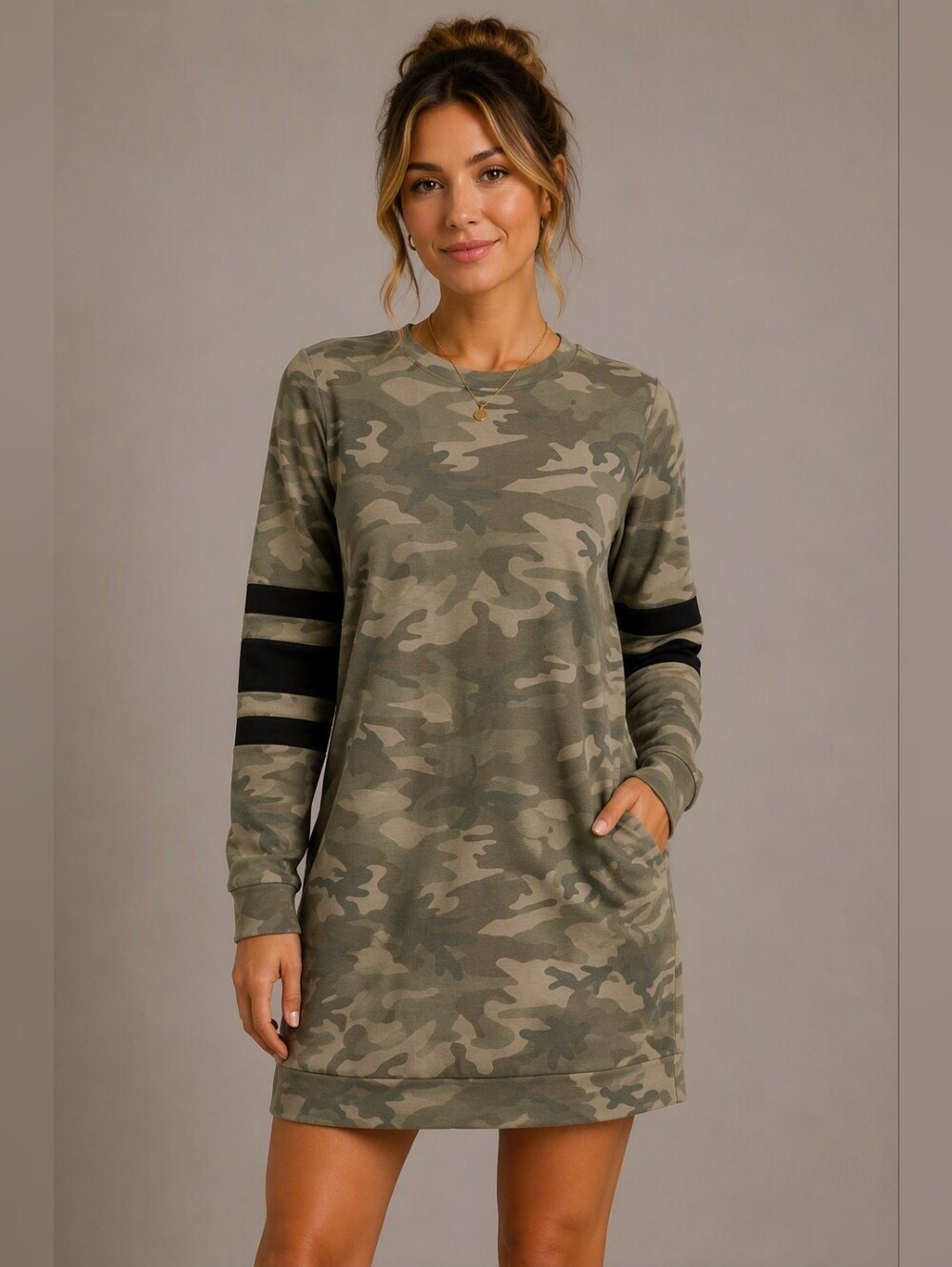 Love, Fire Camouflage Sweatshirt Dress